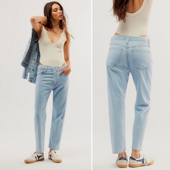 BOGO! Agolde Parker Jeans Straight Leg Pivot Wash Blue Size 24 - Picture 9 of 9